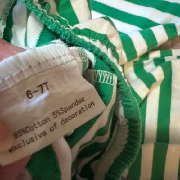 Girl’s Green and White Ruffle Pants Size 6/7 - Picture 11 of 11